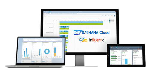 SAP S/4 HANA Cloud ERP Solutions - UK SAP Gold Partner Influential Software - example dashboards